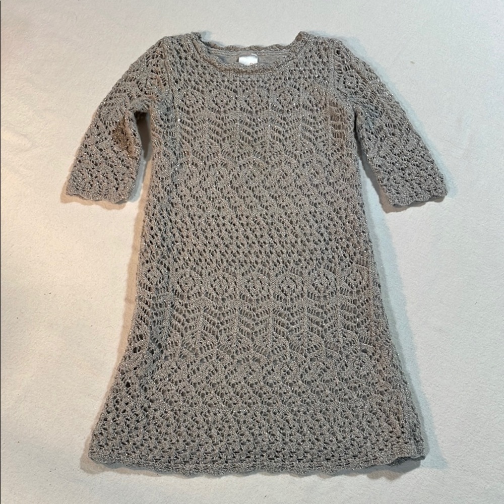 Cat & Jack Gray Sweater Dress Glitters, lined